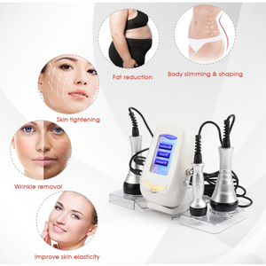 Electric Cavitation RF Slimming Machine 40K Ultrasonic Fat Burner, Body Sculpting Device, Anti Cellulite, Skin Tightening, 3 Heads, Infrared Heat Therapy