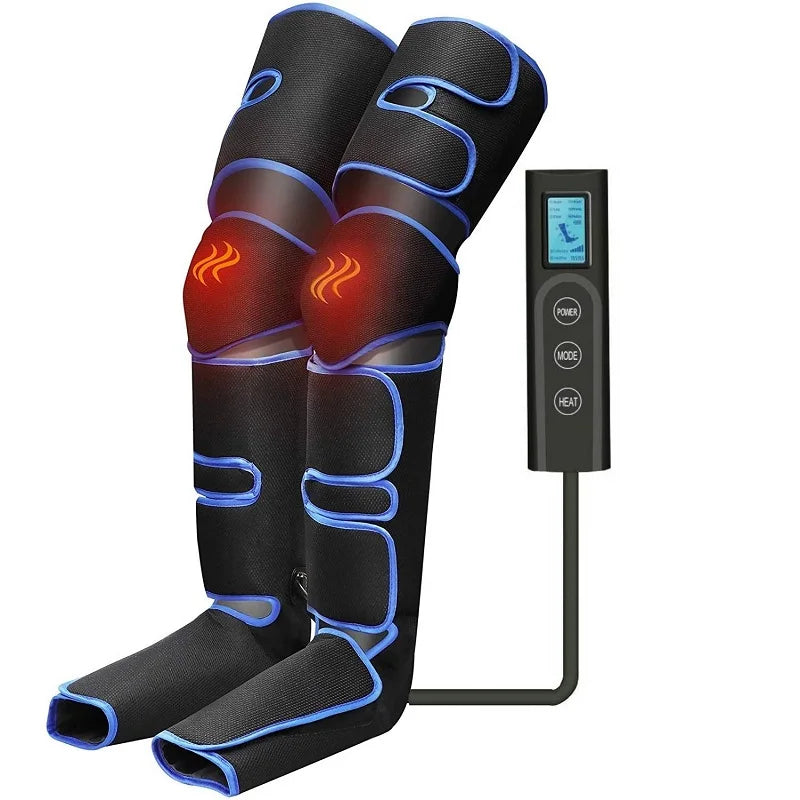 Electric Leg and Foot Massager Cordless, 360 Air Compression, Heated Knee Therapy, Blood Circulation and Lymphatic Drainage