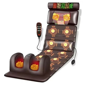 Electric Massage Mattress, Full Body Vibration Massage, Graphene Heating, Infrared Therapy, 96 Massage Heads, 3 Levels, Pain Stress Relief Cushion