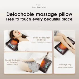 Electric Massage Mattress, Full Body Vibration Massage, Graphene Heating, Infrared Therapy, 96 Massage Heads, 3 Levels, Pain Stress Relief Cushion