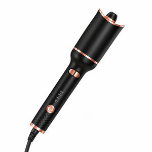 Black and rose-gold automatic ceramic hair curler on a clean white background