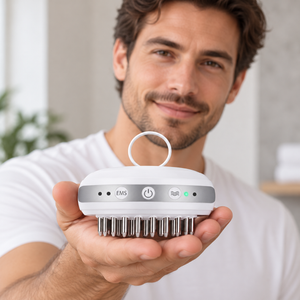 EMS Hair Growth Comb shown during preparation