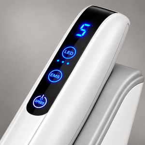 Close-up of the microneedling pen digital control panel