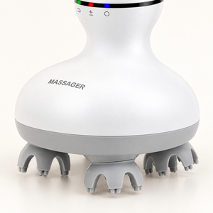 Detail of the scalp massager flexible rotating massage heads