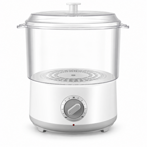 White colour option of the compact towel steamer on a clean white background.