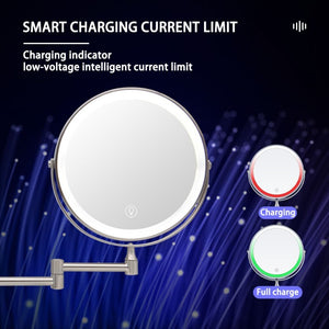 8 Inch Wall Mounted Bathroom LED Mirror - Beautyic.co.uk