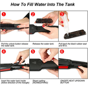 Professional Steam Hair Straightener Ceramic Steam - Beautyic.co.uk