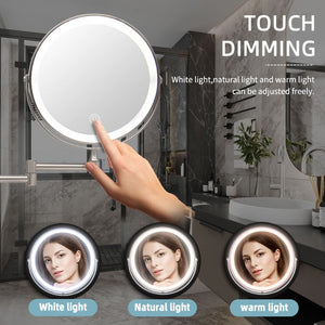 8 Inch Wall Mounted Bathroom LED Mirror - Beautyic.co.uk
