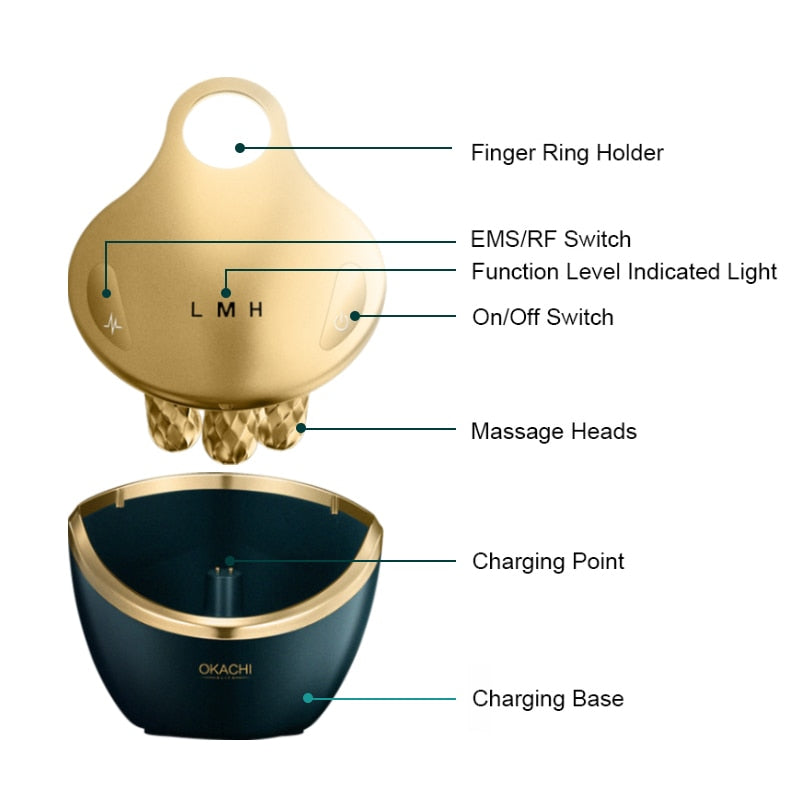 5 in 1 Facial Massager RF EMS with 4D Massage - Beautyic.co.uk