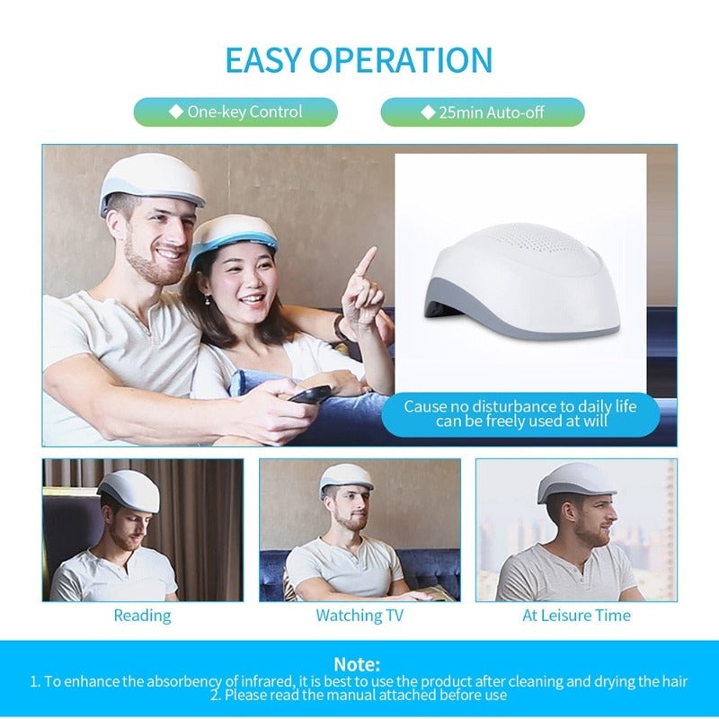Hair Regrowth Laser Helmet With LED Lights - Beautyic.co.uk