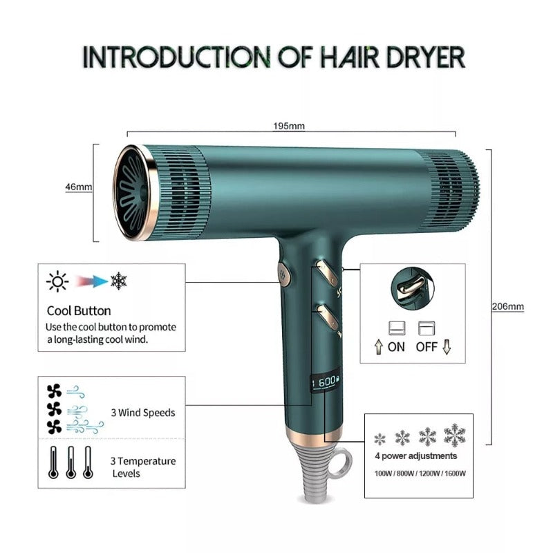 Professional Hair Dryer Lightweight Low Noise - Beautyic.co.uk