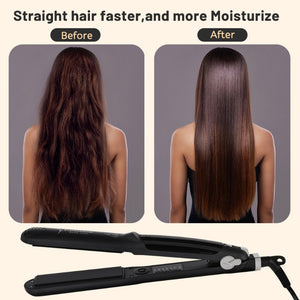 Professional Steam Hair Straightener Ceramic Vapor Hair Flat Iron Seam Hair Straightening Iron Curler Steamer Hair Styling Tool - Beautyic.co.uk