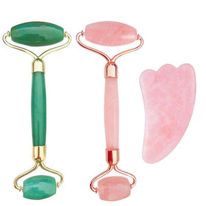 Jade Face Roller Facial massager Rose Quartz - Beautyic.co.uk
