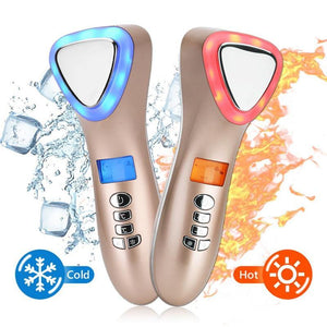 Ultrasonic LED Hot Cold Hammer Facial Lifting Vibration Massager - Beautyic.co.uk
