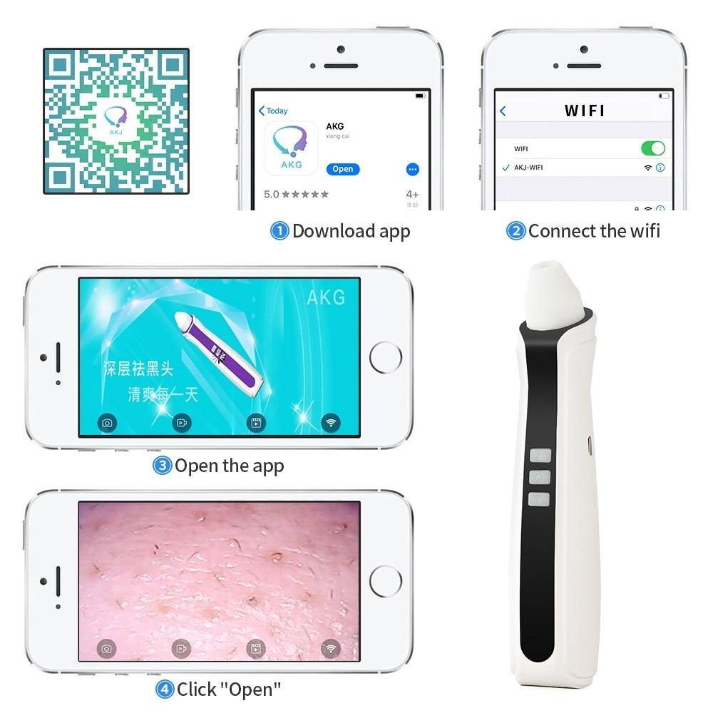 Visual Blackhead Pore Vacuum Remover Cleaner With Wifi Camera - Beautyic.co.uk