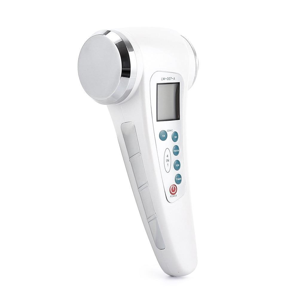 4 in 1 3Mhz Ultrasonic Galvanic Ion Photon Face Massager Skin