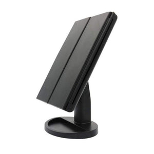 LED Makeup Vanity Mirror 1X 2X 3X 10X Magnification Tri Fold Adjustable Stand Dimmable - Beautyic.co.uk