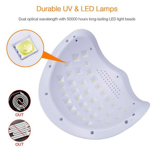 72w Led UV Lamp Nail Dryer Kit Nail Gel Polish Curing Machine - Beautyic.co.uk