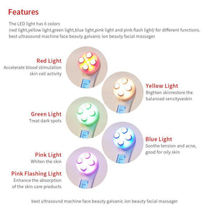 5 IN 1 LED Light Facial Therapy For Acne Wrinkle Skin Tightening Device - Beautyic.co.uk