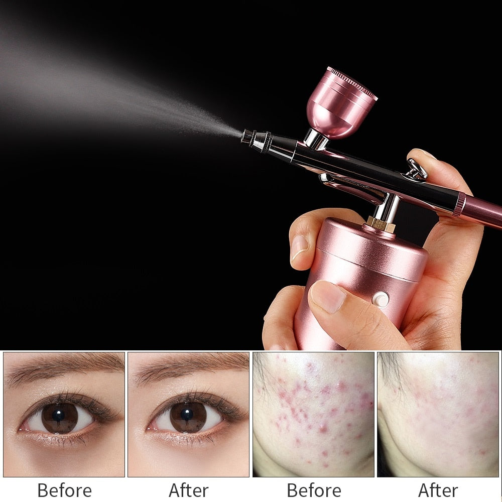 Portable Airbrush Makeup Kit With Compressor Spray Gun for Face Skin Care - Beautyic.co.uk