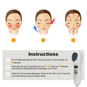 Ultrasonic Facial Hot Cold Sound Wave Skin Tightening Wrinkles Acne Removal Machine - Beautyic.co.uk