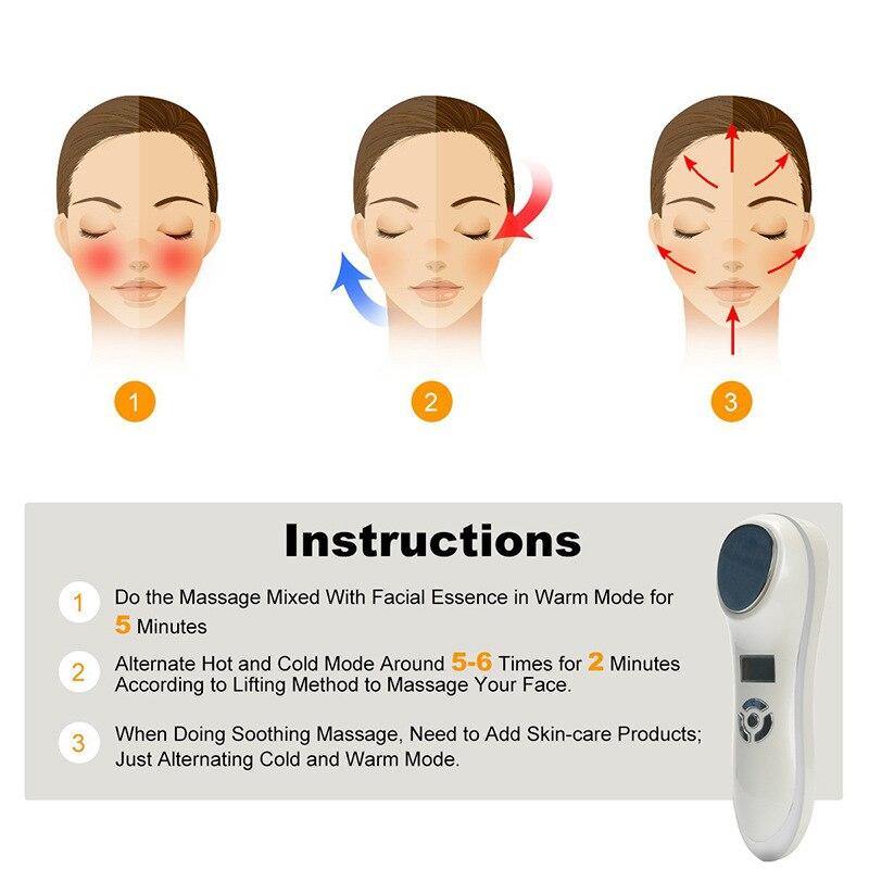 Ultrasonic Facial Hot Cold Sound Wave Skin Tightening Wrinkles Acne Removal Machine - Beautyic.co.uk