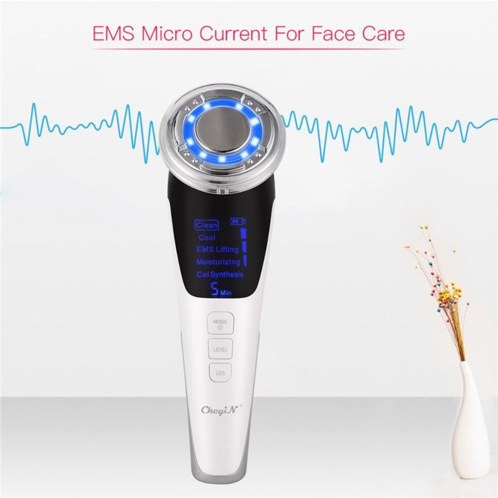 EMS Hot Cool Ion LED Sonic Vibration Facial Beauty Device - Beautyic.co.uk