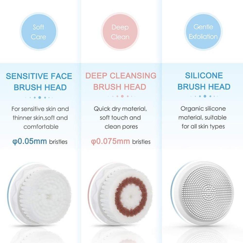 Facial Cleansing Brush Silicone Vibrating Facial Scrubber - Beautyic.co.uk