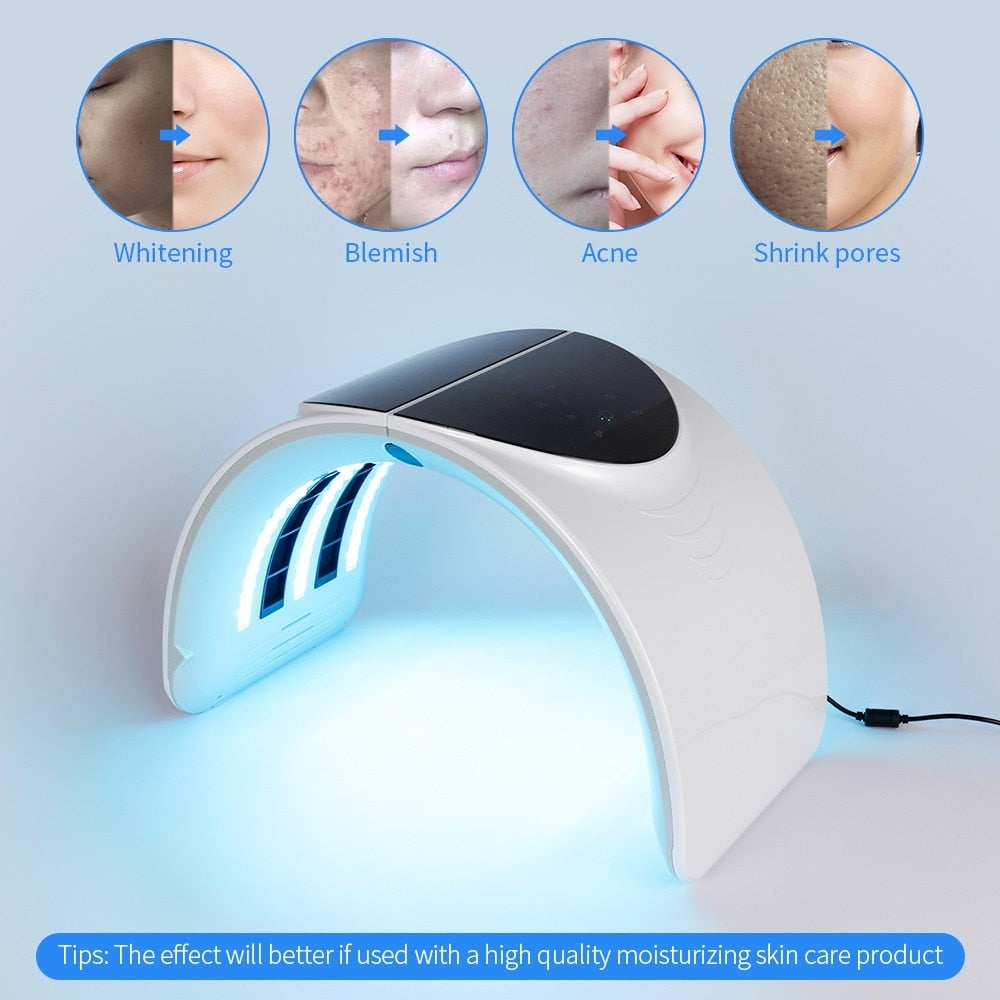 Foldable 7 Colors Photon PDT Led Light Acne Treatment Facial Mask - Beautyic.co.uk