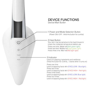 Microcurrent Iron Heat Ion Vibration Massager Wrinkles Remover Face Lifting Beauty Device - Beautyic.co.uk