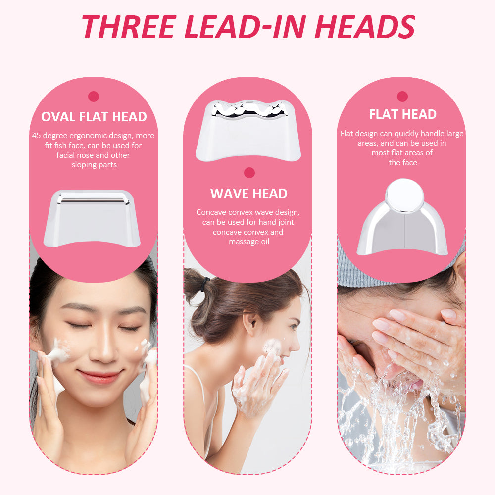 Mini Microcurrent Ion Galvanic Face Spa Device with 3 Massage Heads - Beautyic.co.uk