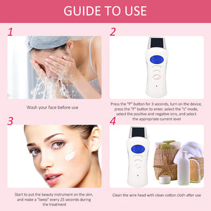 Mini Microcurrent Ion Galvanic Face Spa Device with 3 Massage Heads - Beautyic.co.uk