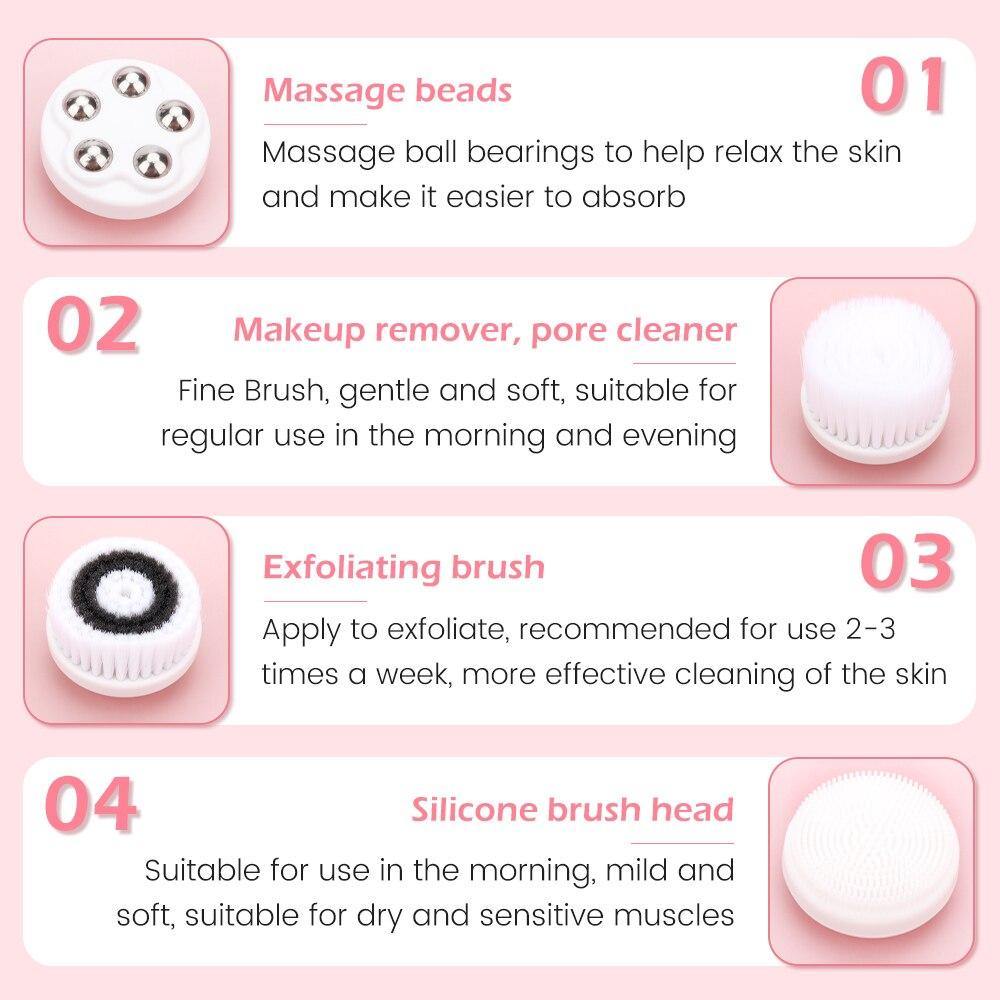 4-in-1 Facial Cleansing Brush - Beautyic.co.uk