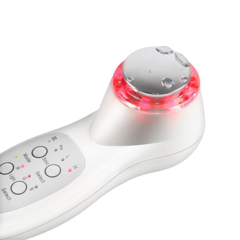 7 Color LED Photon Ultrasonic 3Mhz Facial Lifting Skin Care Massager - Beautyic.co.uk