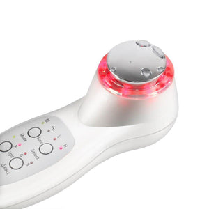7 Color LED Photon Ultrasonic 3Mhz Facial Lifting Skin Care Massager - Beautyic.co.uk