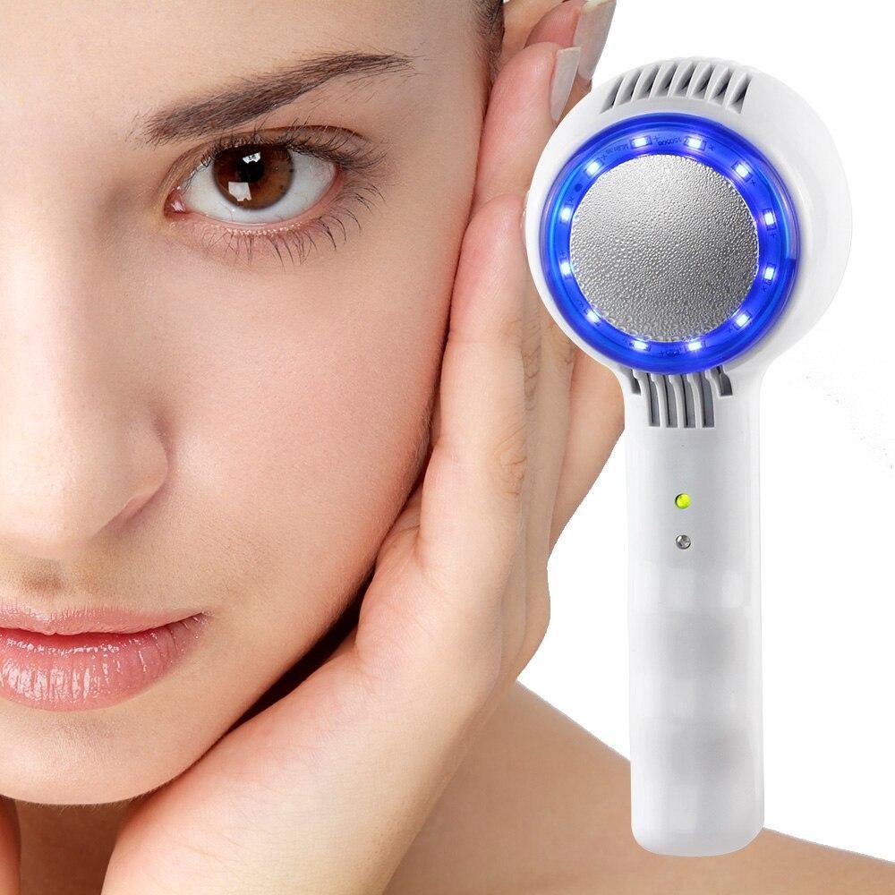 Blue LED Hot Cold Hammer Skin Tightening Shrink Pore Face Care Beauty Machine - Beautyic.co.uk