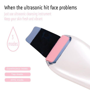 EMS & Ultrasonic Facial Peeling Scrubber Deep Cleaning Vibration Massager - Beautyic.co.uk