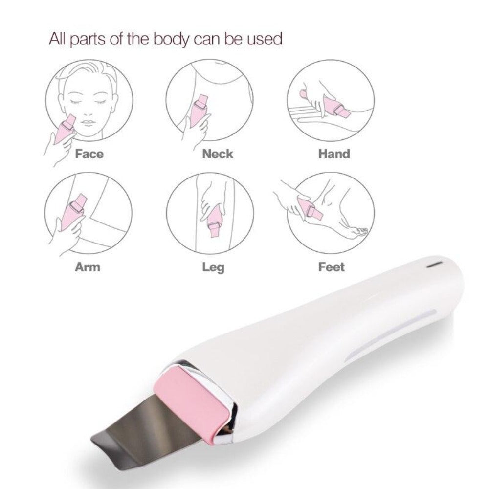 EMS & Ultrasonic Facial Peeling Scrubber Deep Cleaning Vibration Massager - Beautyic.co.uk