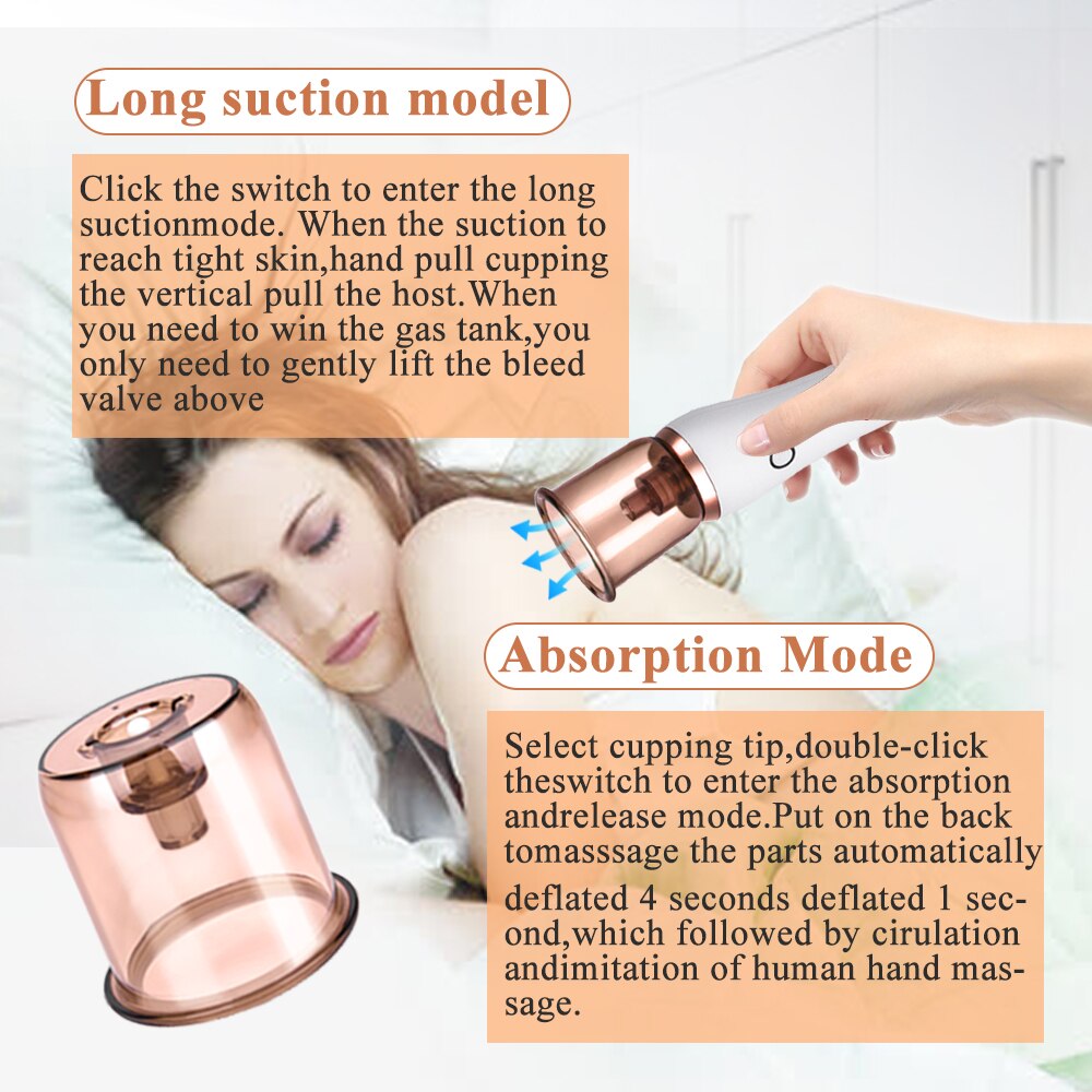 Electric Cupping Guasha Acupoints Vacuum Massager Blackhead Eliminate Machine - Beautyic.co.uk