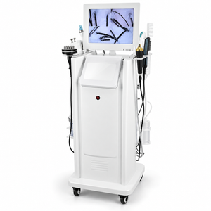 White 8-in-1 professional scalp-care workstation with camera display, handpiece holders and wheeled base