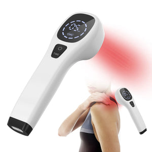 Cold Laser Therapy Device 808nm 650nm Dual Laser Pain Relief for Humans and Pets Red Light Physiotherapy LED Display Rechargeable Battery