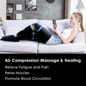 Electric Leg and Foot Massager Cordless, 360 Air Compression, Heated Knee Therapy, Blood Circulation and Lymphatic Drainage