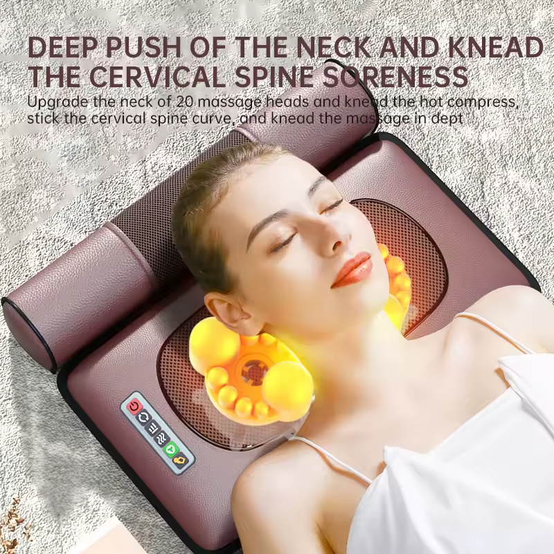 Electric Massage Mattress, Full Body Vibration Massage, Graphene Heating, Infrared Therapy, 96 Massage Heads, 3 Levels, Pain Stress Relief Cushion