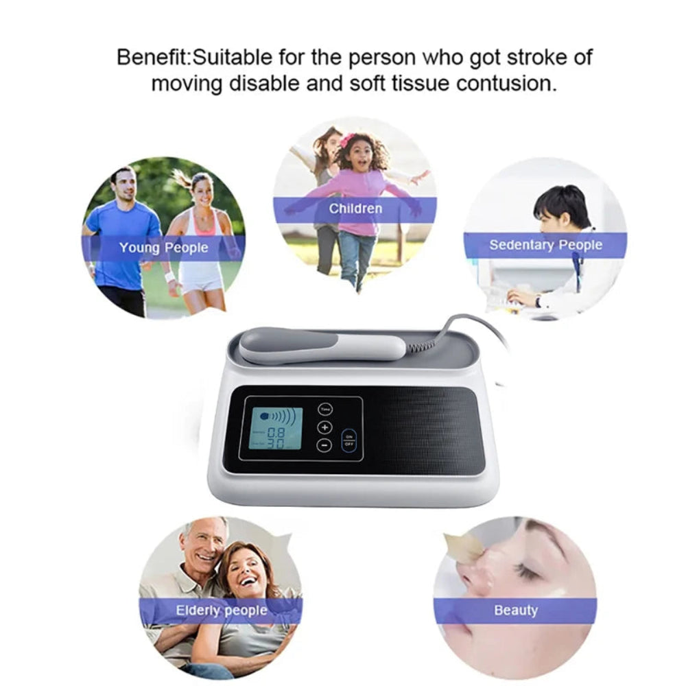 Electric Ultrasound Therapy Machine, Deep Tissue Pain Relief, Physiotherapy Device, 5 Intensity Levels, LCD Display, Muscle Recovery, Inflammation Relief