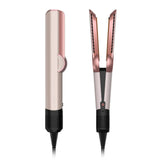 Pink 2-in-1 air hair straightener on a white background