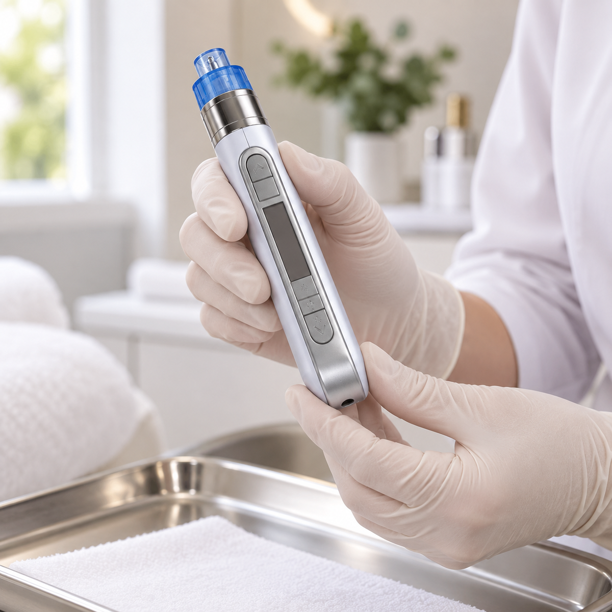 Mesotherapy Injection Device shown during preparation