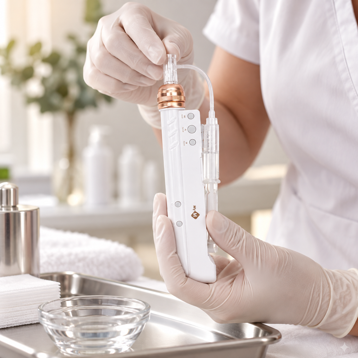 Hydra Pen Microneedling Device shown during preparation