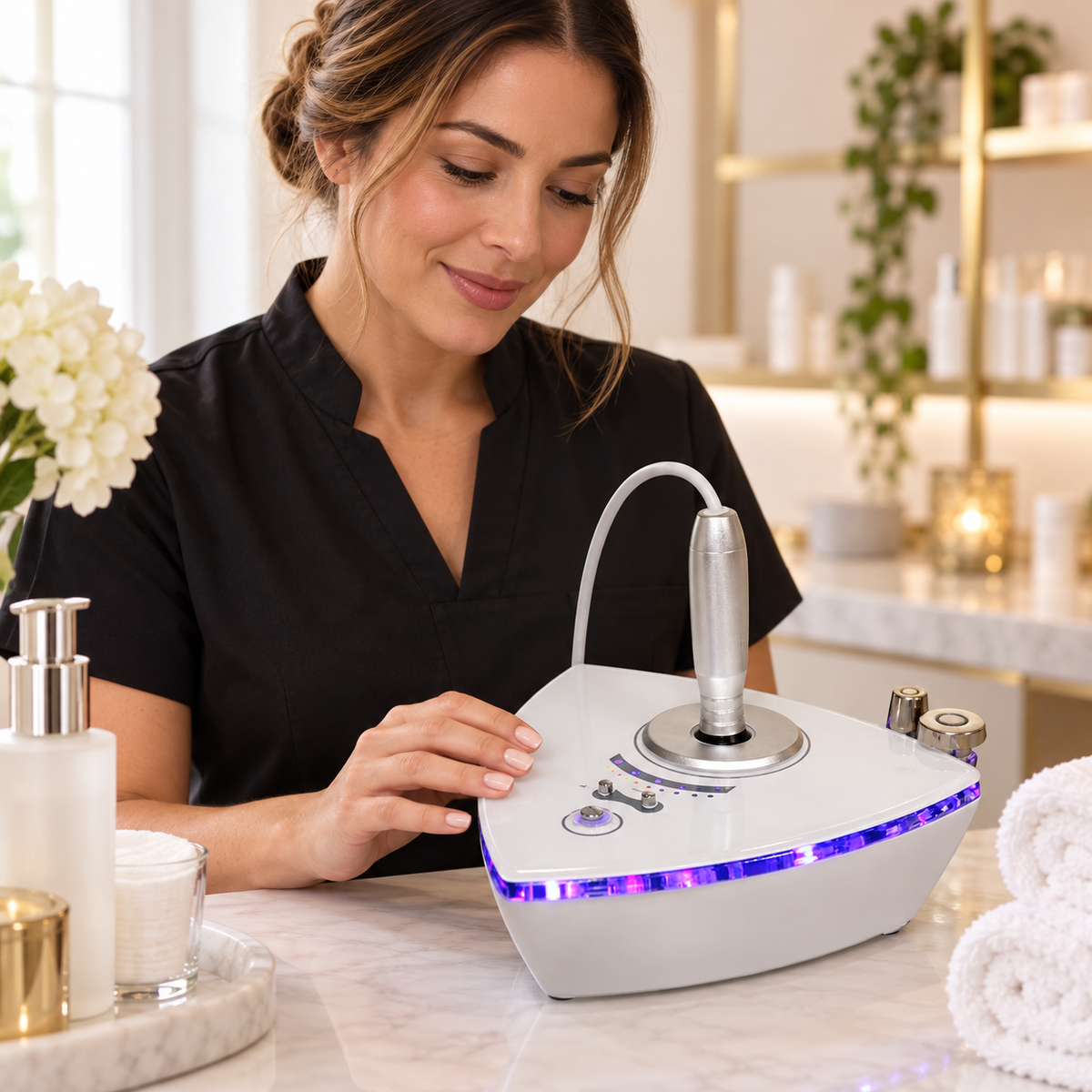 RF Skin Tightening Machine shown during preparation