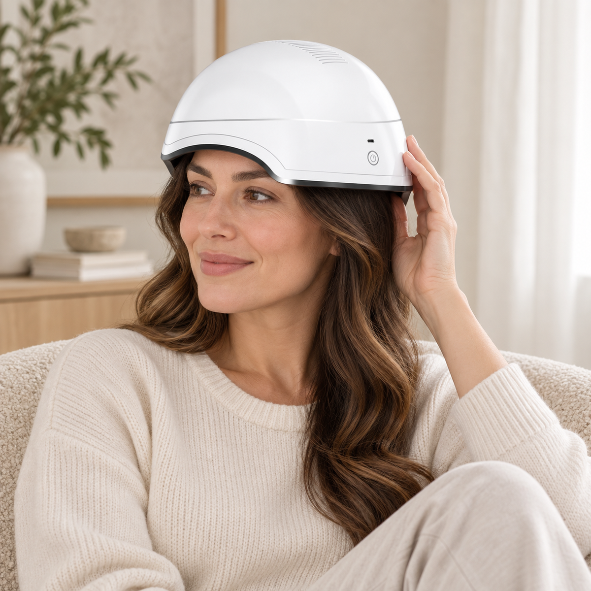 Laser Hair Growth Helmet shown during preparation