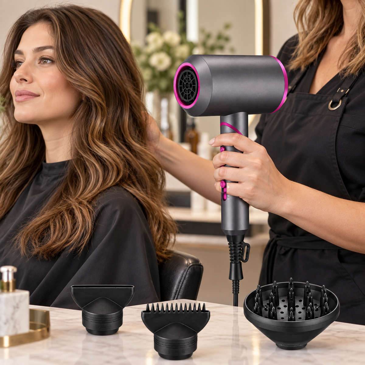Ionic Hair Dryer shown during preparation